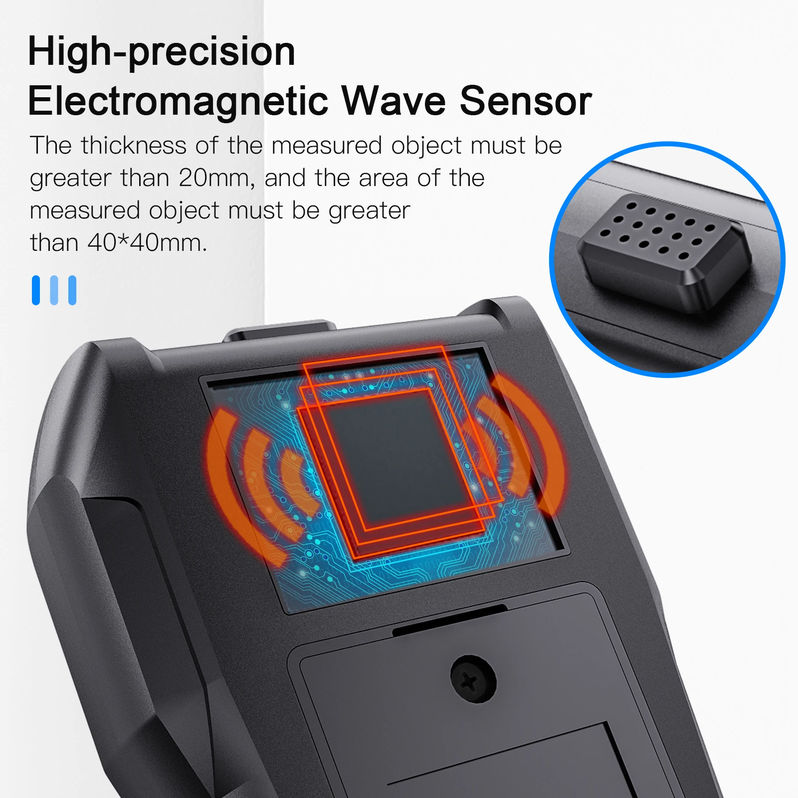 WM700A Inductive Moisture Detector Non-Contact Wood Moisture Meter Temperature Humidity Detection Home Moisture Detector