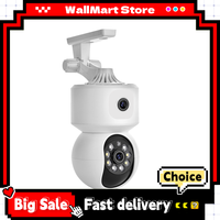 Double Lens PTZ Wifi Camera IP Auto Track Security Full Color Dual Screen Infrared Nightvision HD Wireless Home Cam ICSee