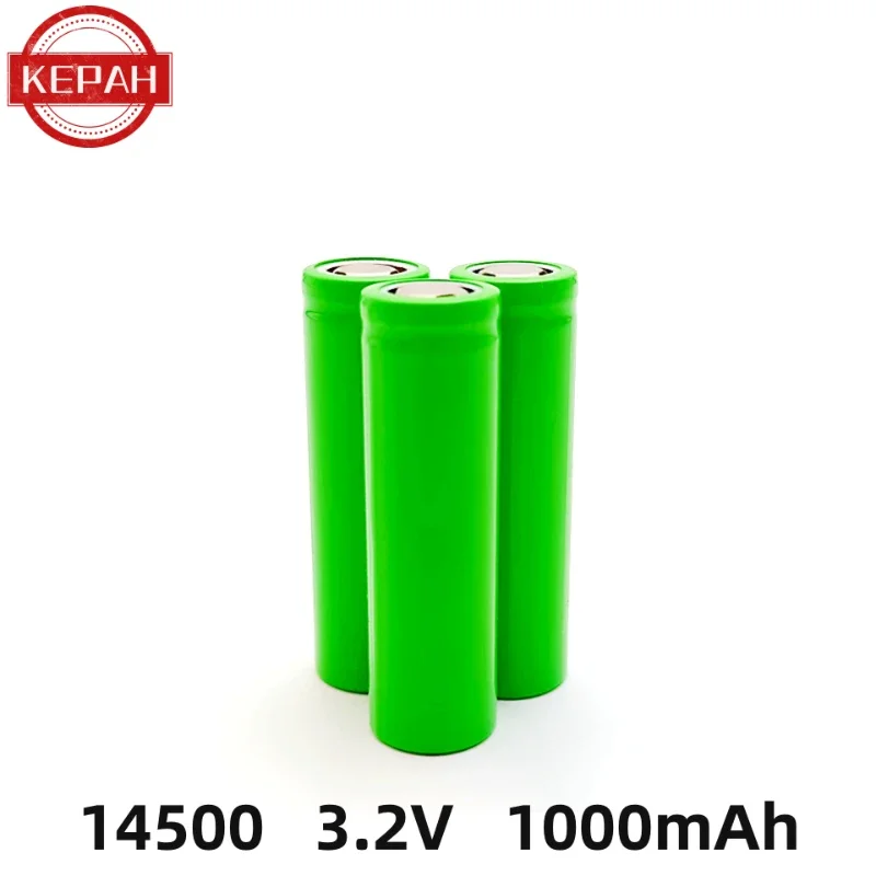 Bateria de Lítio Multifuncional e Durável, Grande Capacidade, Alta Potência, Bateria Recarregável, 1000mAh, 3.2V, 14500