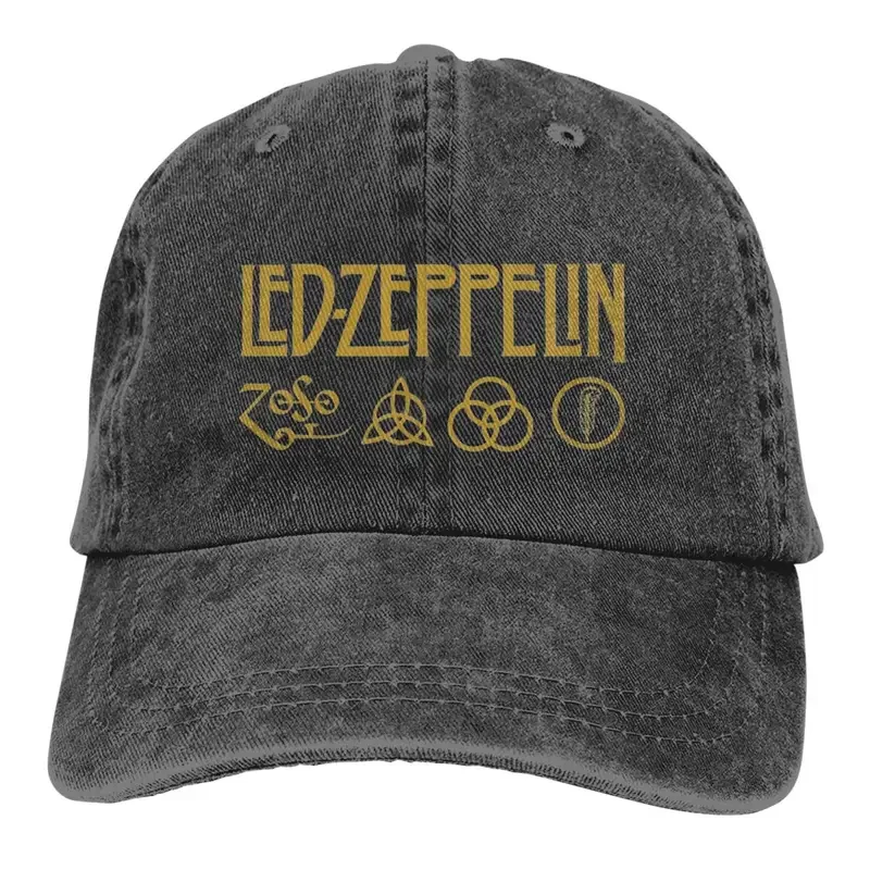 Y2K Casual Led Zeppelins Heavy Metal Music Band Baseball Men Women Distressed Denim Snapback Cap Outdoor Activities Caps Hat