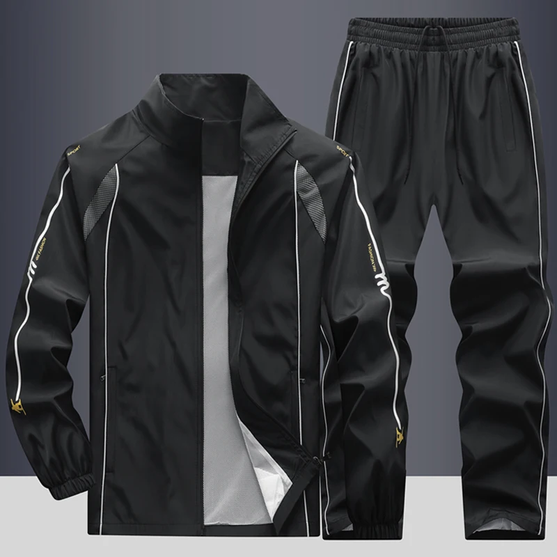 

Men's Spring Basketball Tracksuit Athletic Zipper Pockets Casual Sport Jogging Sweatsuit Sweatpant 2 Piece Running Tracksuit Set