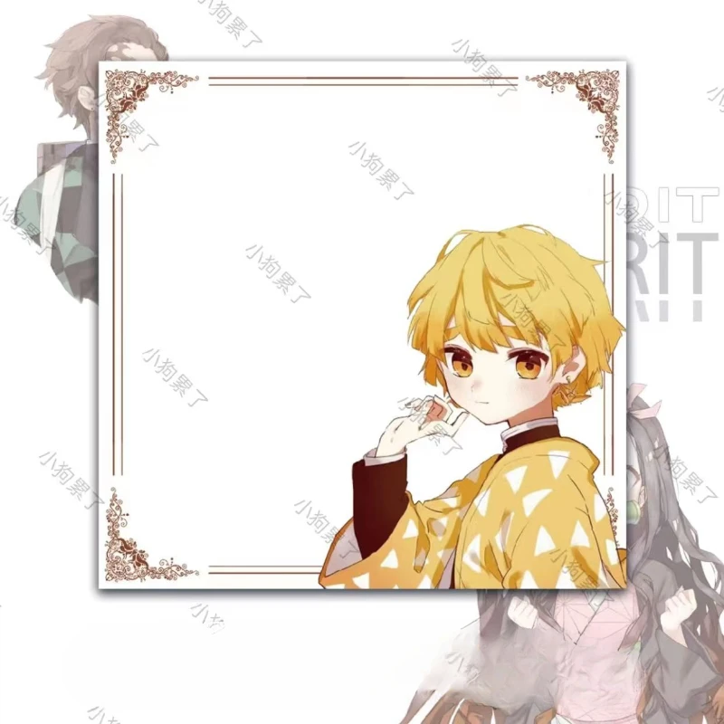 Bloc-notes collants périphériques Anime, notes décoratives avec collant, 50 pièces, Kamado Tanjirou, Kamado Nezuko, Hashibira Inosuke