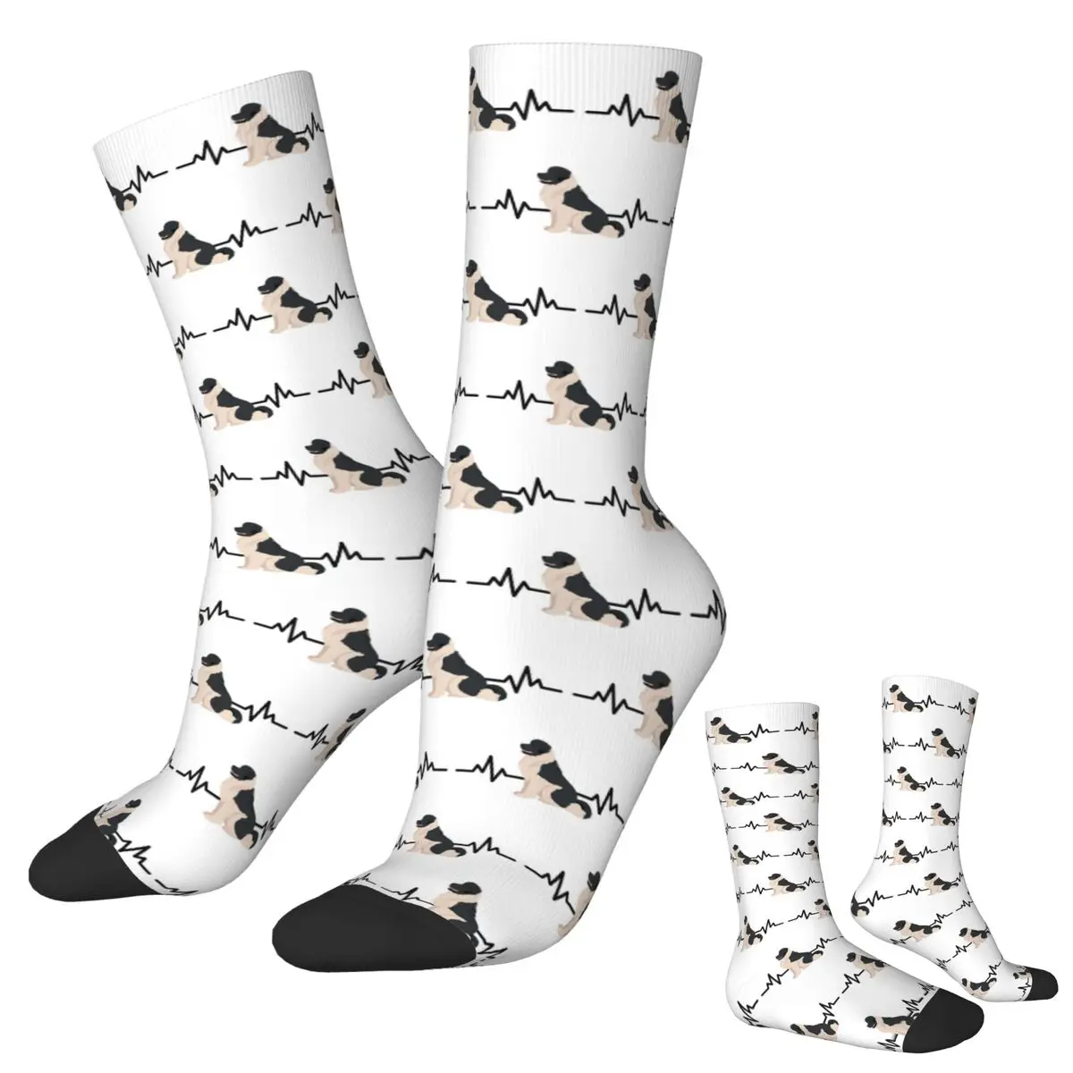 Terranova cão batimento cardíaco meias harajuku meias absorventes de suor toda a temporada meias longas acessórios unisex presente aniversário