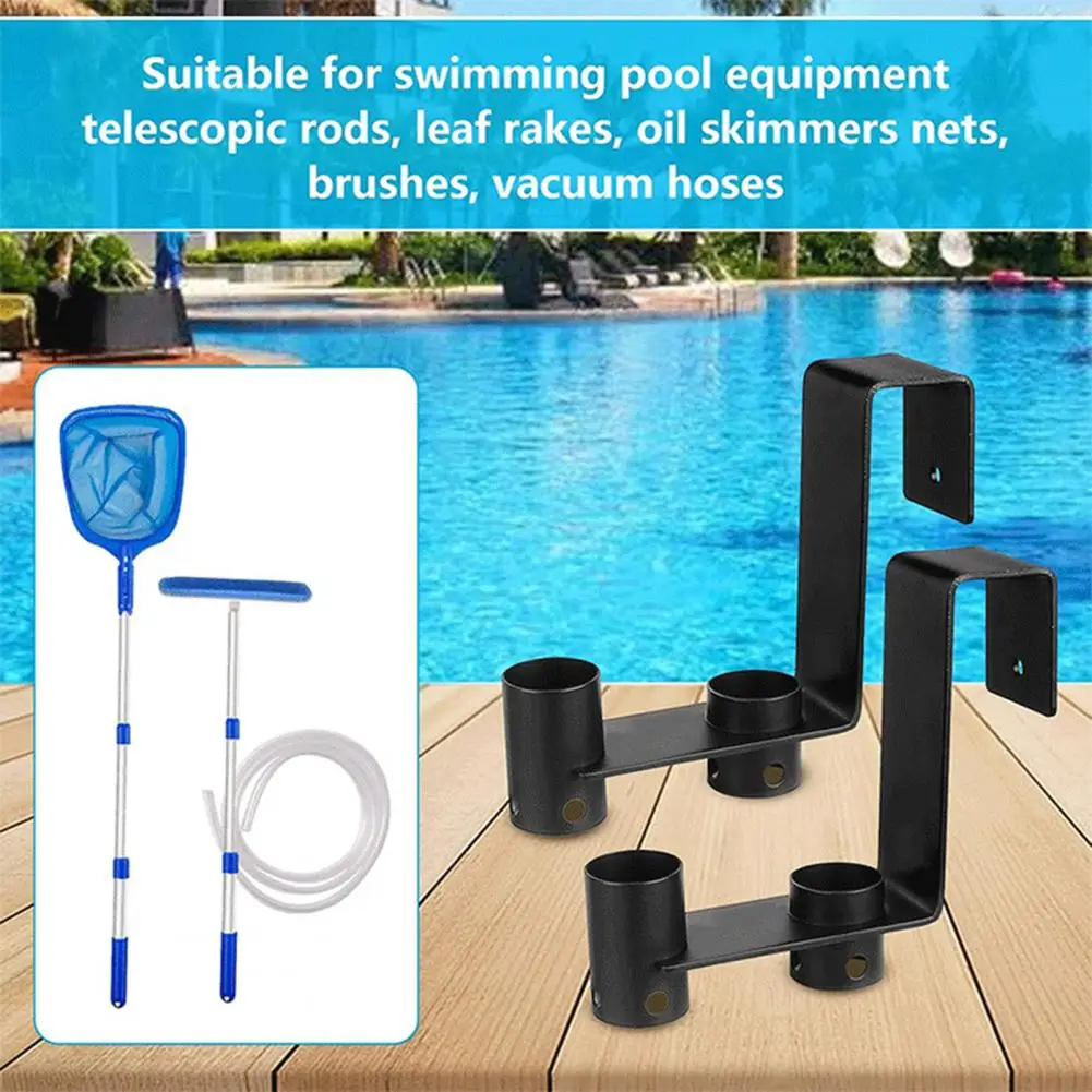 Gancho de Metal para valla de piscina, gancho recubierto en valla, organizador de herramientas para piscina, colgador, accesorios de limpieza, cepillo para poste de piscina, cabezal de vacío de red