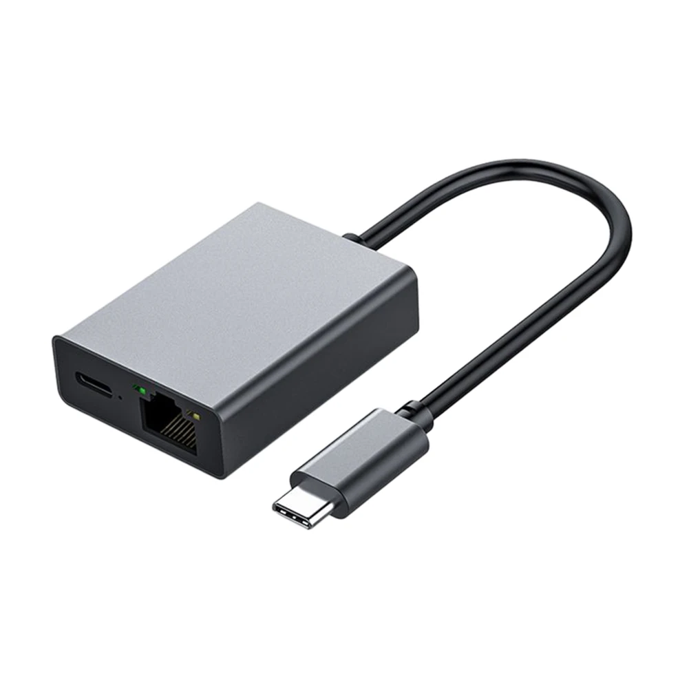 USB To Ethernet Network Adapter 1000Mbps USB Type C To RJ45 Lan Adapter Support PD Charging for Mobile Phone/Tablet