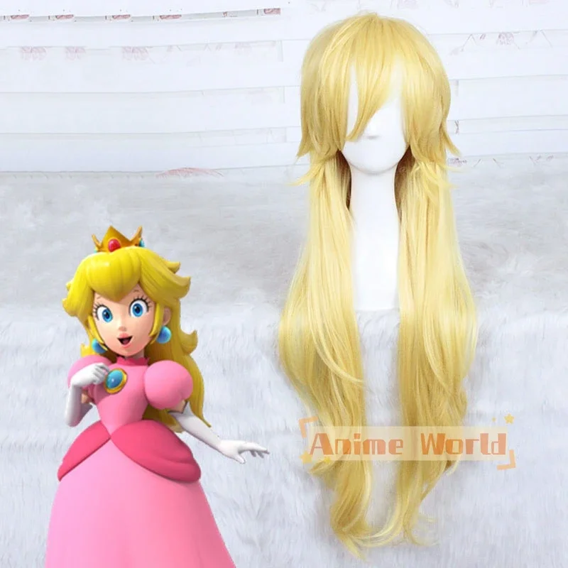 

Princess Peach Cosplay Wig Halloween Synthetic Hair Heat