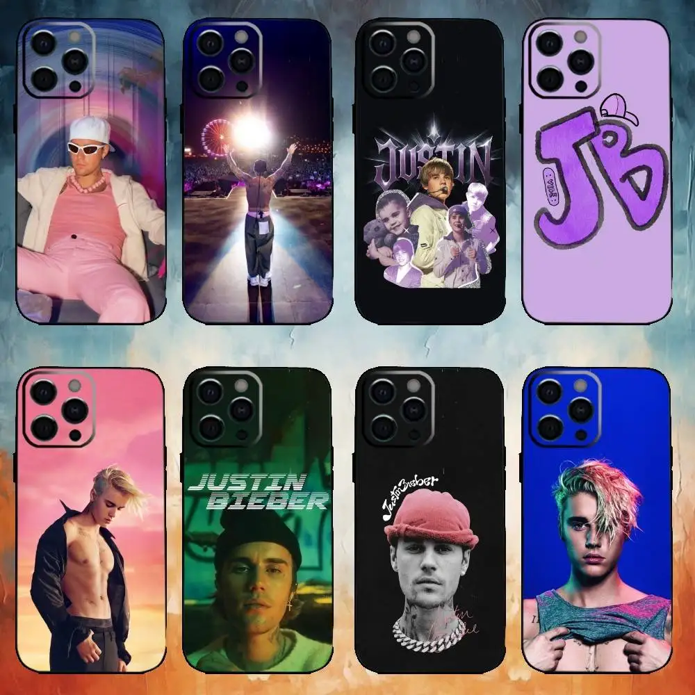 

J-Justin Bieber Coachella Phone Case For iPhone 17,16,15,14,13,12,11 Plus,Pro Max,Soft Silicone Black Cover