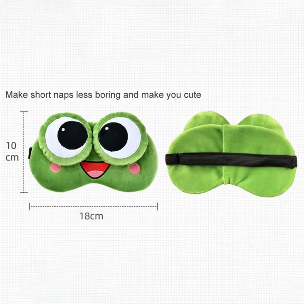 Picture 7: Lovely Cartoon Frog Sleep Eye Mask Skin-friendly Breathable Shading 3D Eye Mask Green Big Eyes Sleep Mask Travel Nap