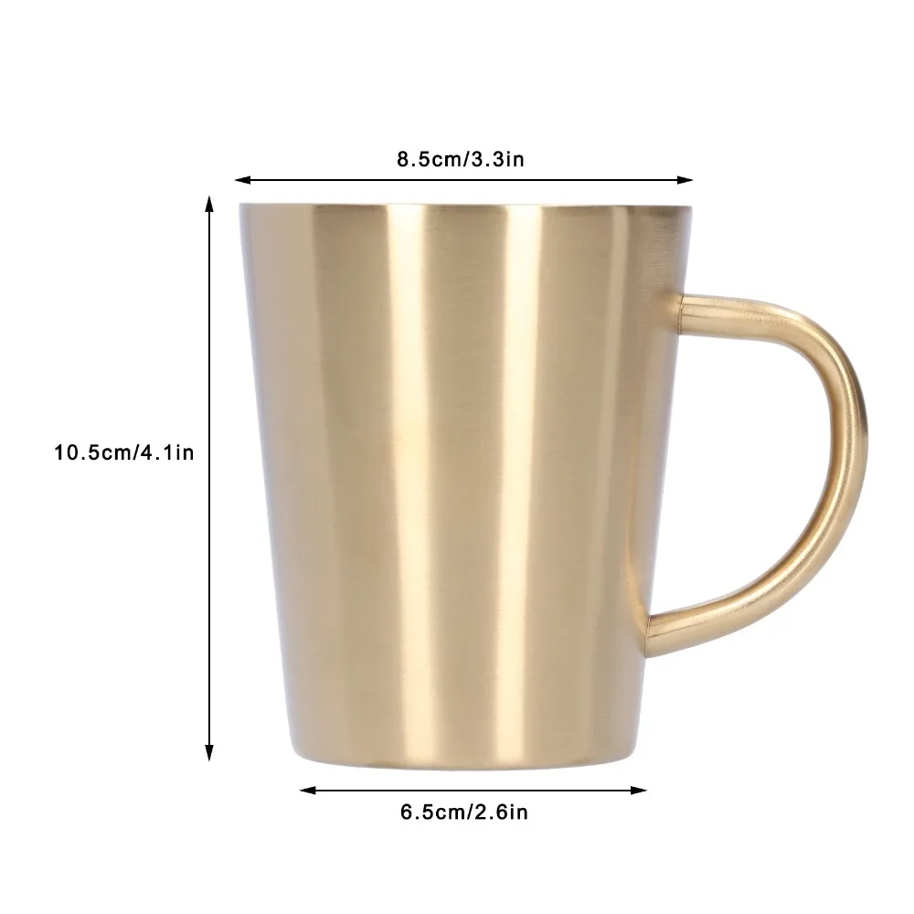 Space Saving Rustless Steel Beer Mug Double Wall Grip Handle Beverage Tumbler Multi Color Choose Smooth Handheld Cup Home