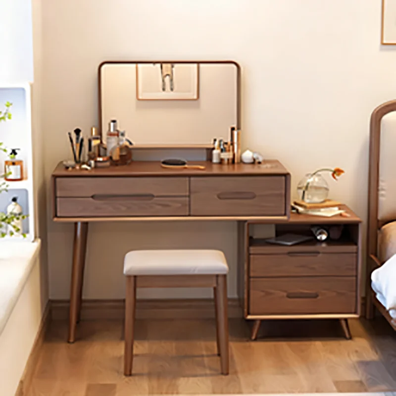 

Italian Vintage Vanity Table Premium Textured Unique Round Vanity Table Cute Design Coiffeuse À Maquillage Bedroom Furniture