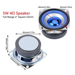 파란색 풀 주파수 스피커, 소형 스피커, 2 인치, 5W, 4ohm, 52mm 사각형