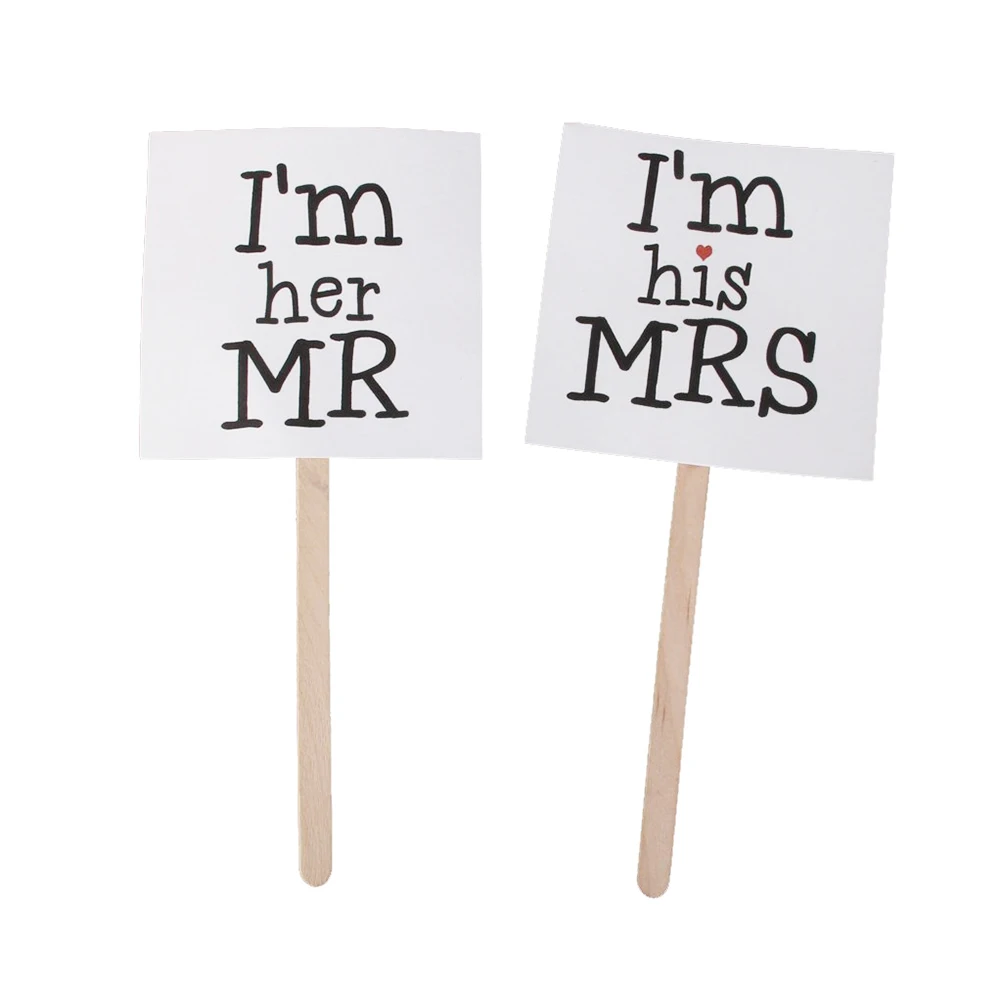 

Wedding Photo Mr Mrs Signs Black White 9 5x9 5cm Bride And Groom Signs Groom Fun Celebrations