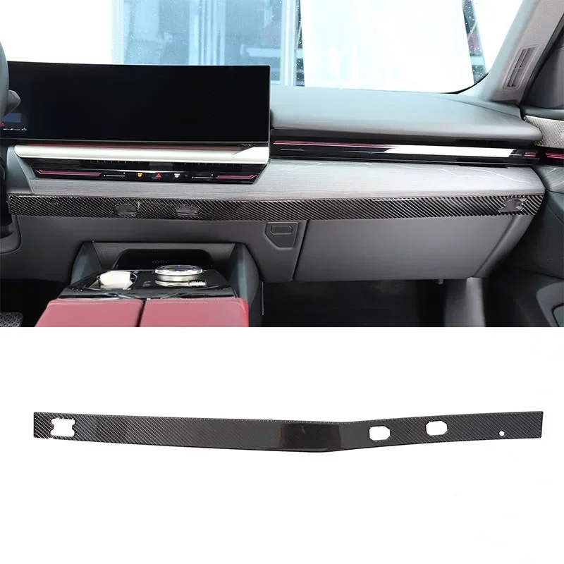 

For BMW 5 Series G60 2024-2025 Soft Carbon Fiber Car Navigation Screen Lower Panel Decorative Sticker Interior Car Accessories