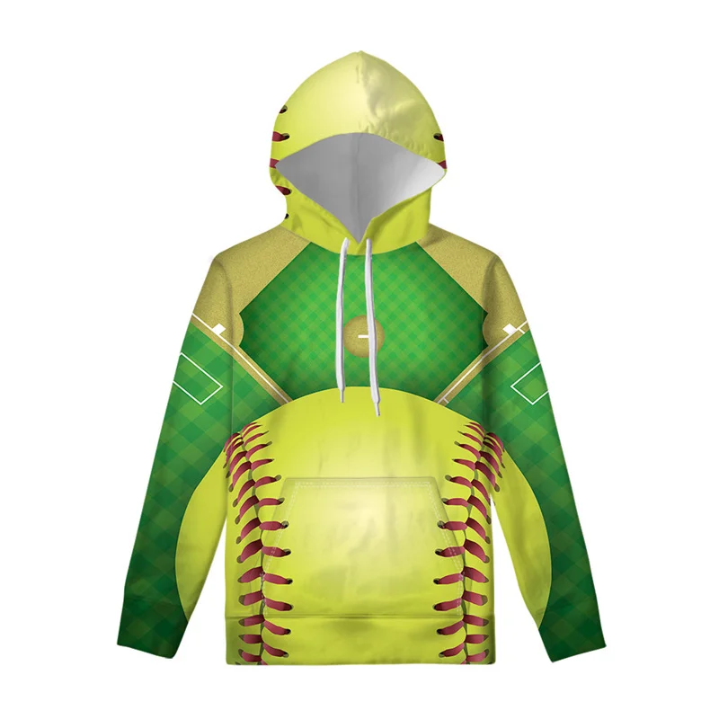 

Fashion 3D Printed Softball Hoodie For Men Cool Outdoor Sports Long Sleeve Pullover Swearshirt Tops Streetwear Casual Hoodies