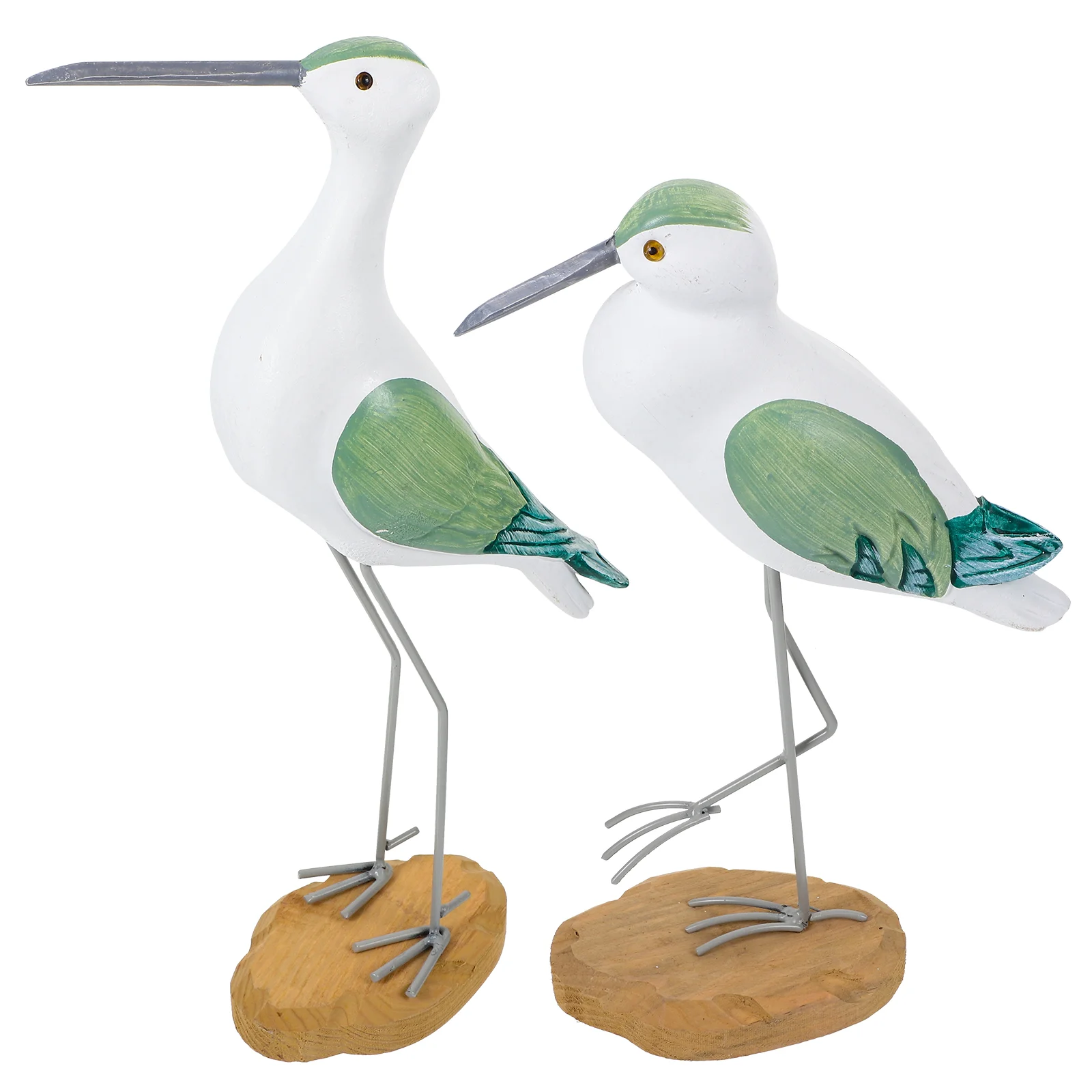 

2 Pcs Camping Hammock Seagull Ornaments Wooden Craft Bottle Bird Adornment Simulation Desktop Green Seaside