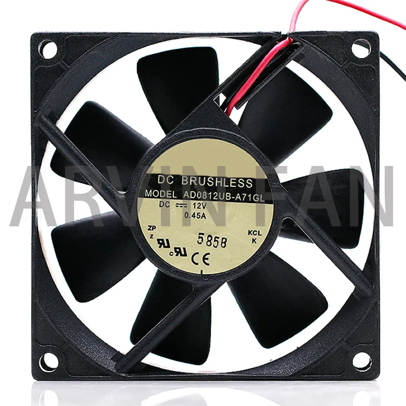 

AD0812UB-A71GL 8025 12V 0.45A Max Airflow Rate Inverter Cooling Wind Fan 8CM