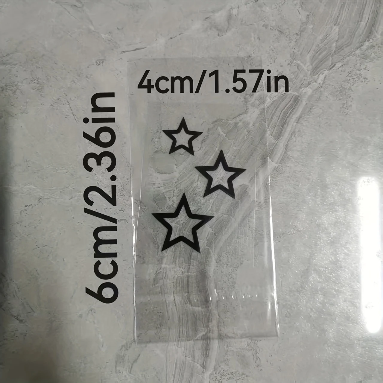 3Pcs/Set Hollow Star Vinyl Stickers, Waterproof Decals for Car Window Motorcycle Helmet Bike Laptop Cup, Multi Color Decor