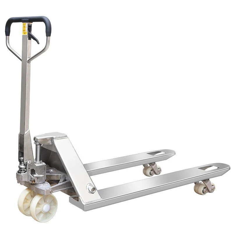 

All stainless steel manual forklift stainless steel ground cattle 2.5 tons truck hydraulic pallet truck tow