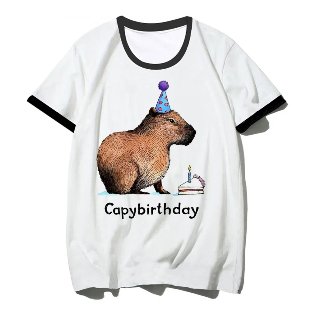 emo capybara t-shirts women streetwear Tee girl harajuku funny Japanese clothes