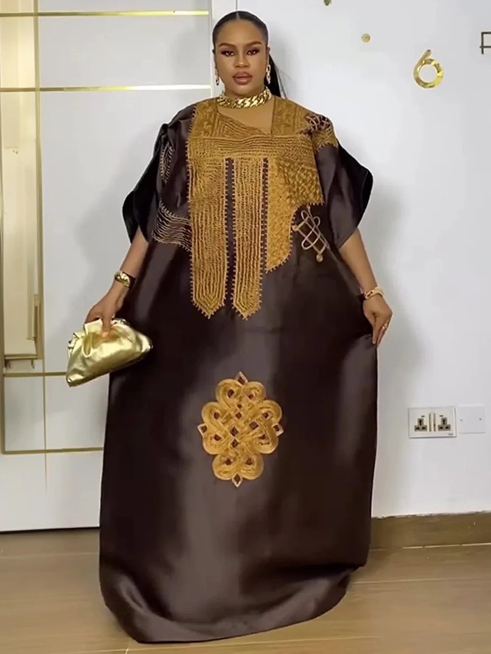 

Abayas African Dresses for Women Traditional Africa Clothing Dashiki Ankara Embroidery Gown Robe Muslim Kaftan Maxi Long Dress