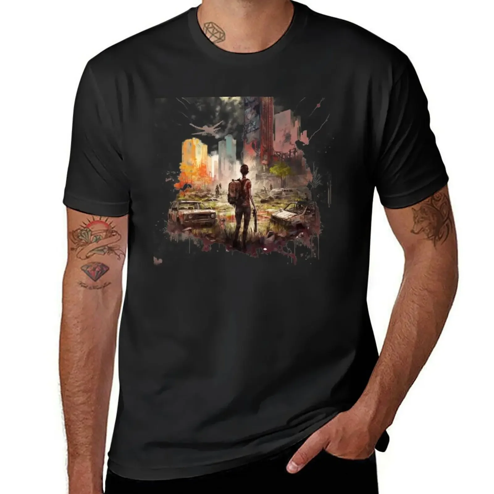 Post Apocalyptic world - inspired by the last of us T-Shirt boys whites mens champion t shirts