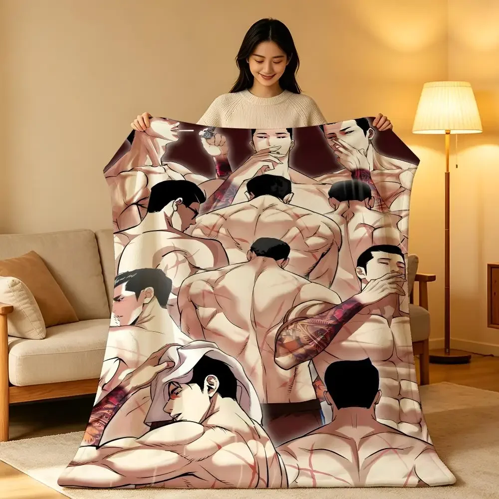 Webtoon L-Lookism Korean Drama Action Popular Cute Throw Soft Warm Flannel Blanket Lightweight for Sofa Bed Couch Travel Adults