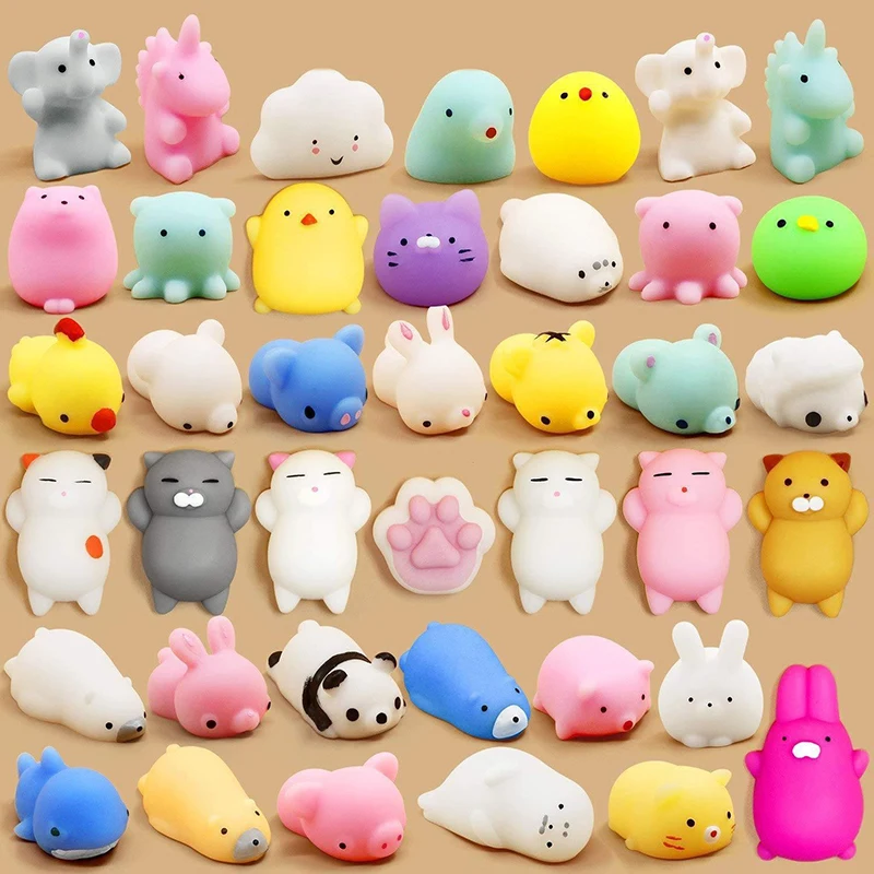 

10/50Pcs Mini Cute Cartoon Animal Stress Relief Toys For Boys Girls Birthday Party Favor Pinata Filler Carnival Kids Party gifts