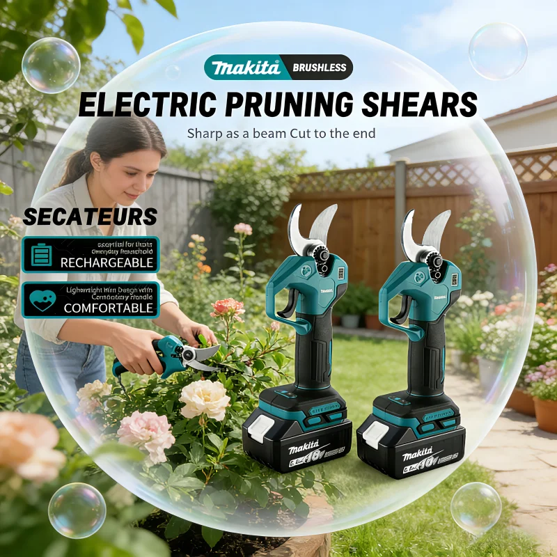 

New Makita 18V Battery 6.0Ah Brushless Electric Garden Scissors Pruner Cordless Tool with LED Display