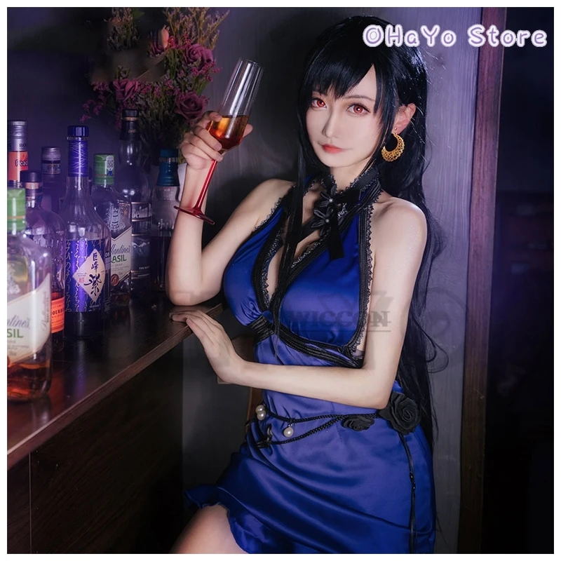 Игра Final Fontasy VII Remake Тифа Локхарт, карнавальный костюм на Хэллоуин, карнавальная праздничная одежда, платье, маскировка для женщин, парик