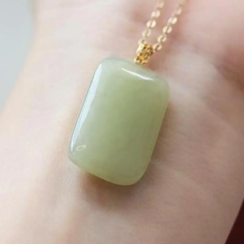 

Натуральный нефрит, сертифицированное нефритовое ожерелье, женское исцеляющее драгоценное камни, ювелирные изделия, натуральный китайский нефрит Hetian, пустой кулон, ожерелье