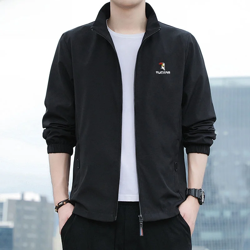 

Thiened Fce Повседневная куртка для мужчин Весна Осень Легкая теплая верхняя одежда TUCANO Подходит для бейсбольного воротника на молнии Cl...