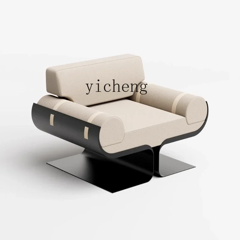 

minimalist single sofa chair living room balcony leisure stainless steel light luxury lazy leisure recliner