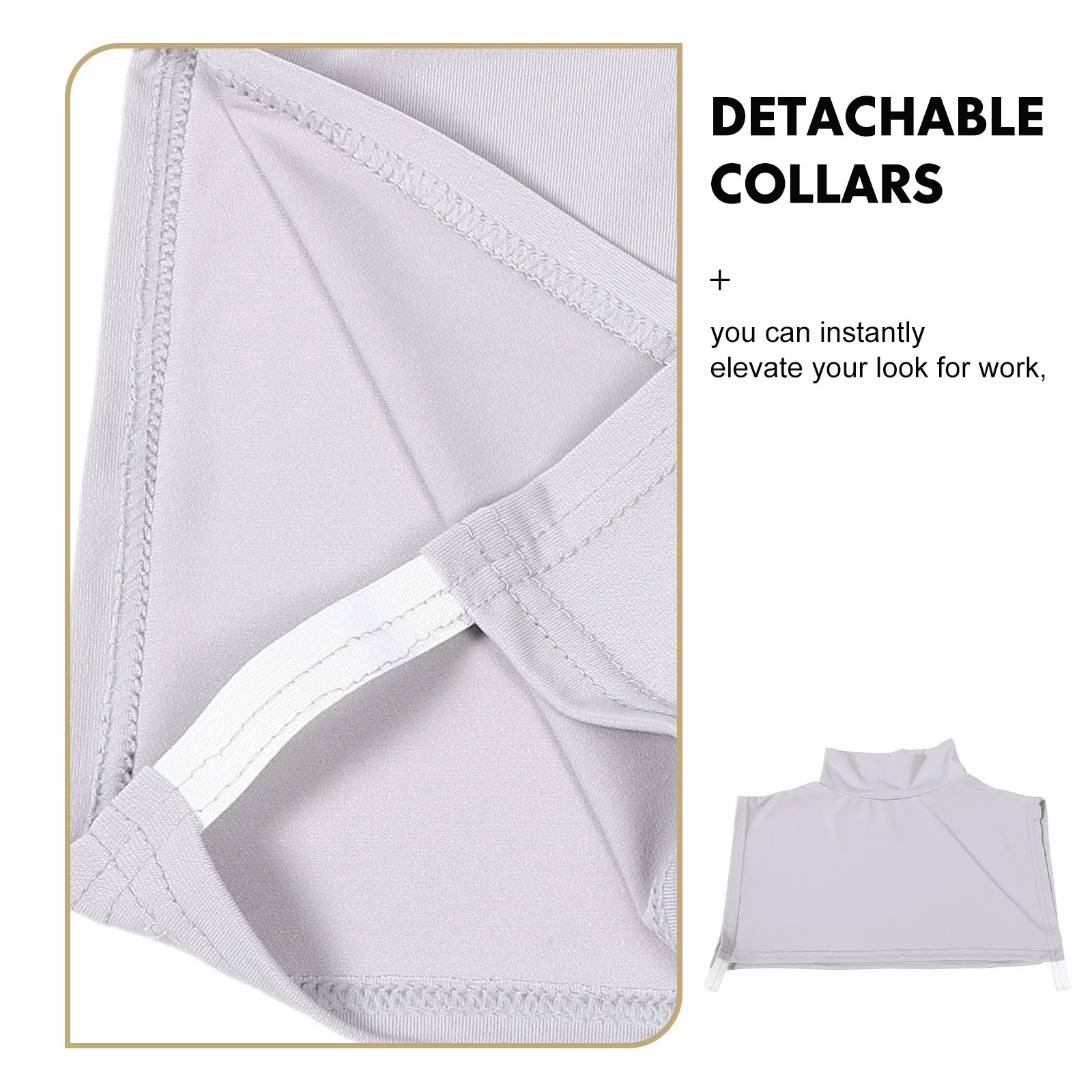 Cuello largo de imitación desmontable musulmán para mujer, cuello de camisa ligero y transpirable, extraíble para suéteres, vestidos, Hijabs