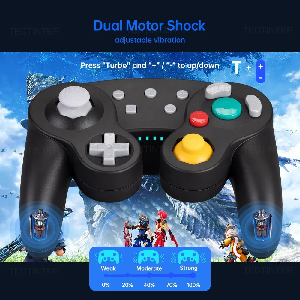 دعم وحدة تحكم Gamecube Bluetooth المتوافقة مع لوحة ألعاب Nintendo Switch 2 لعصا التحكم Steam/Android/PC مع وظيفة Turbo