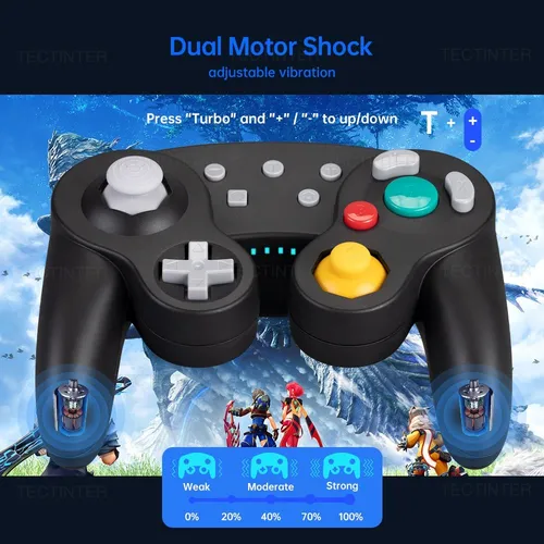 Imagen 2 del producto Compatible con el controlador Gamecube Bluetooth Compatible con Nintendo Switch 2 Gamepad para Steam/Andriod/PC Joystick con Turbo Functio