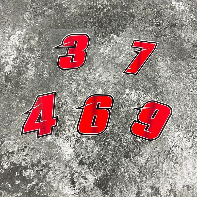 Racing Number Motorcycle Decal 0-9 Waterproof Vinyl Sticker Fuel Tank Side Panel Car Body Scooter