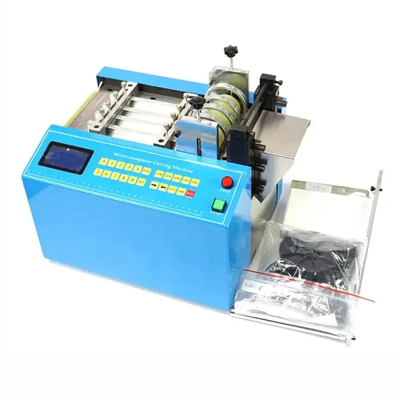 Automatic Tube Pipe Cutter machine cutting for heat shrink tube fiber glass corrugated plastic tape zipper nickel strap