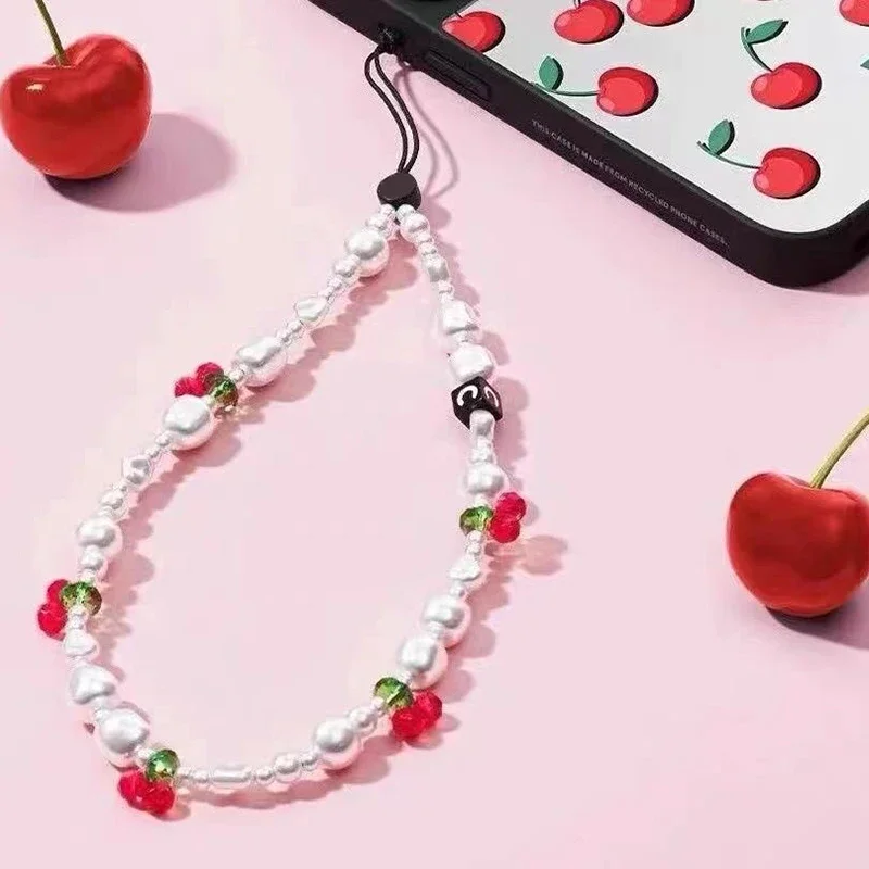 

Cherry Phone Short Chain Long Chain Mobile Phone Straps for IPhone Lanyard Bracelet for Samsung Galaxy