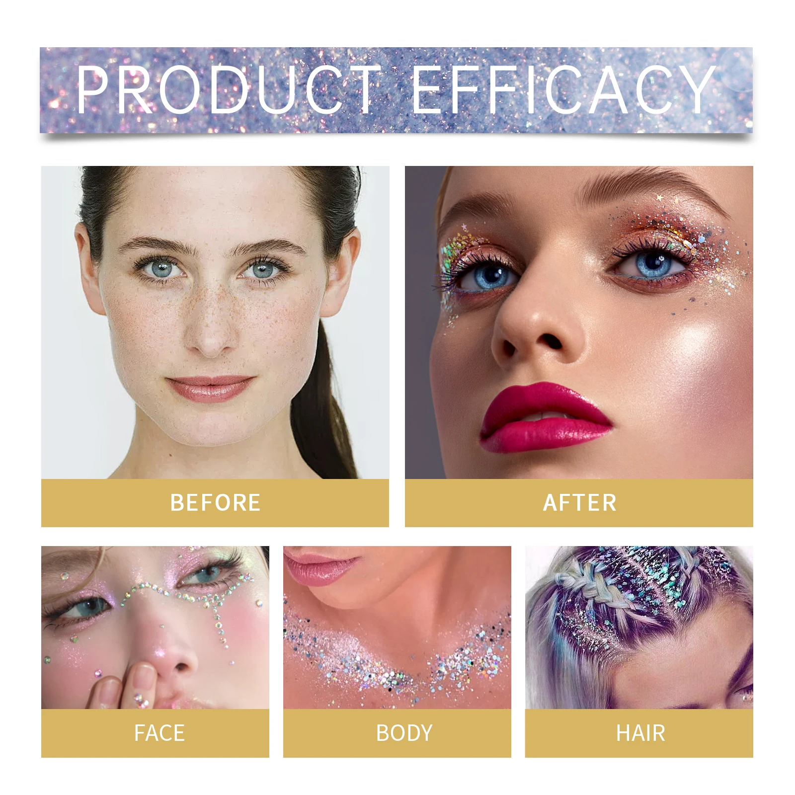 ボディグリッター スパークリングスパンコール グリッタースティック ハイライトグリッター ゴールド フェイシャルペインティング ブライトニング パーティー プロム パフォーマンスメイクアップ