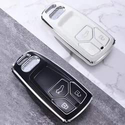 Soft TPU Car Remote Key Case Cover for Audi A4 A4L A5 Q5 Q7 TT TTS 8S B9 2016 2017 2018 Car Key Protection Shell Accessories