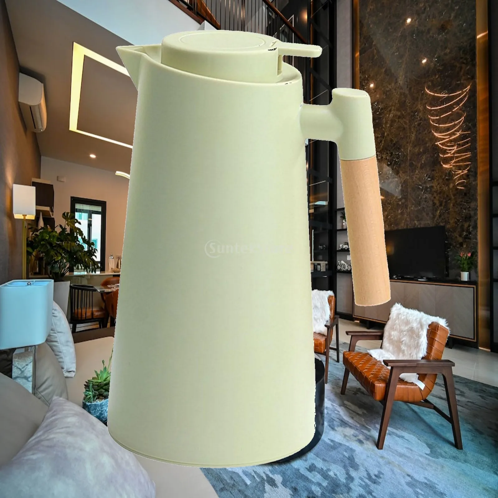 Portable Thermal Insulation Kettle 1L Bottle Retention Wood Handle Household Vacuum Flask for Coffee Carafe Tea Gifts