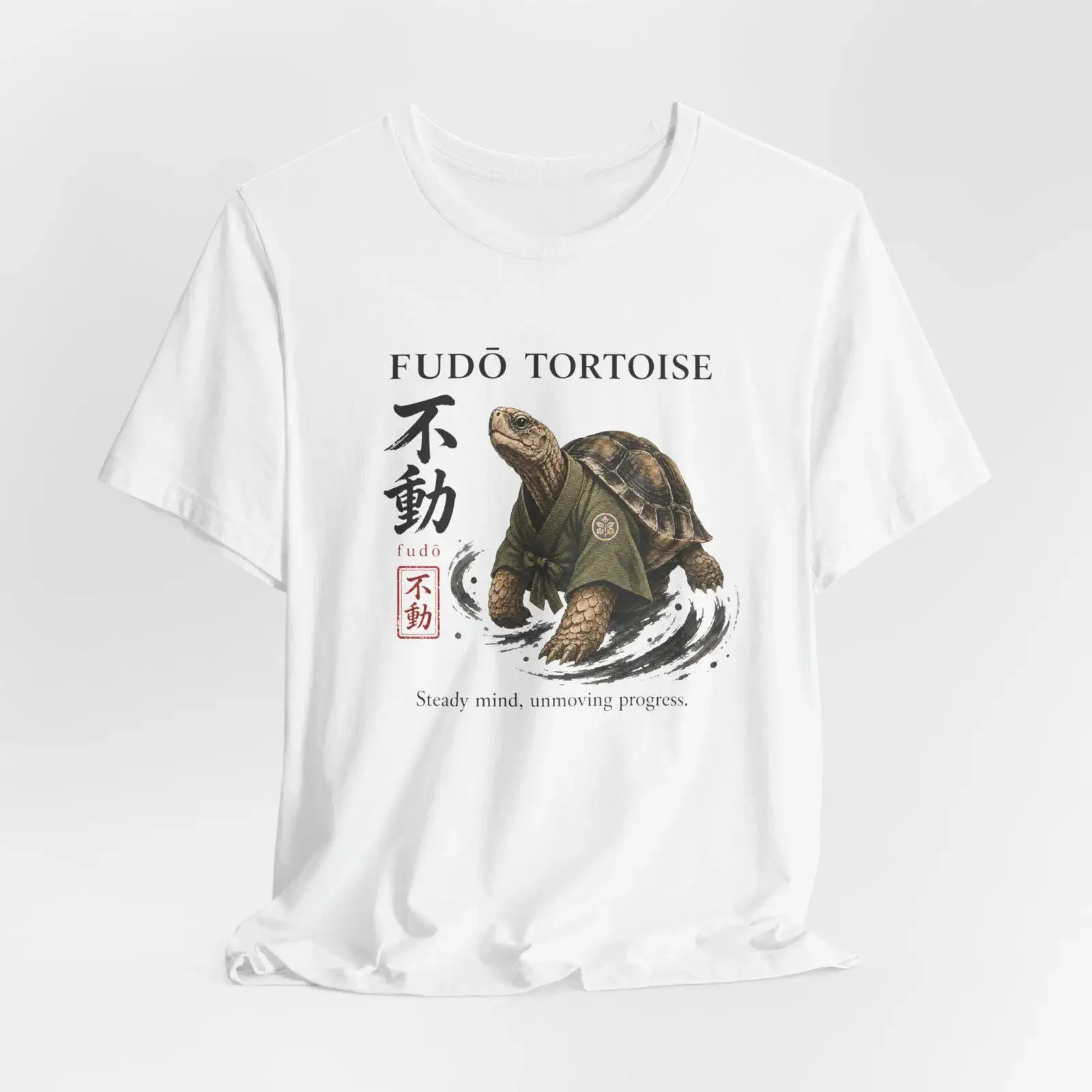 Fudo Tortoise T Shirt Zen with Minimalist Design vintage Washed Slightly Stretched Soft designer clothes homme Comfortable
