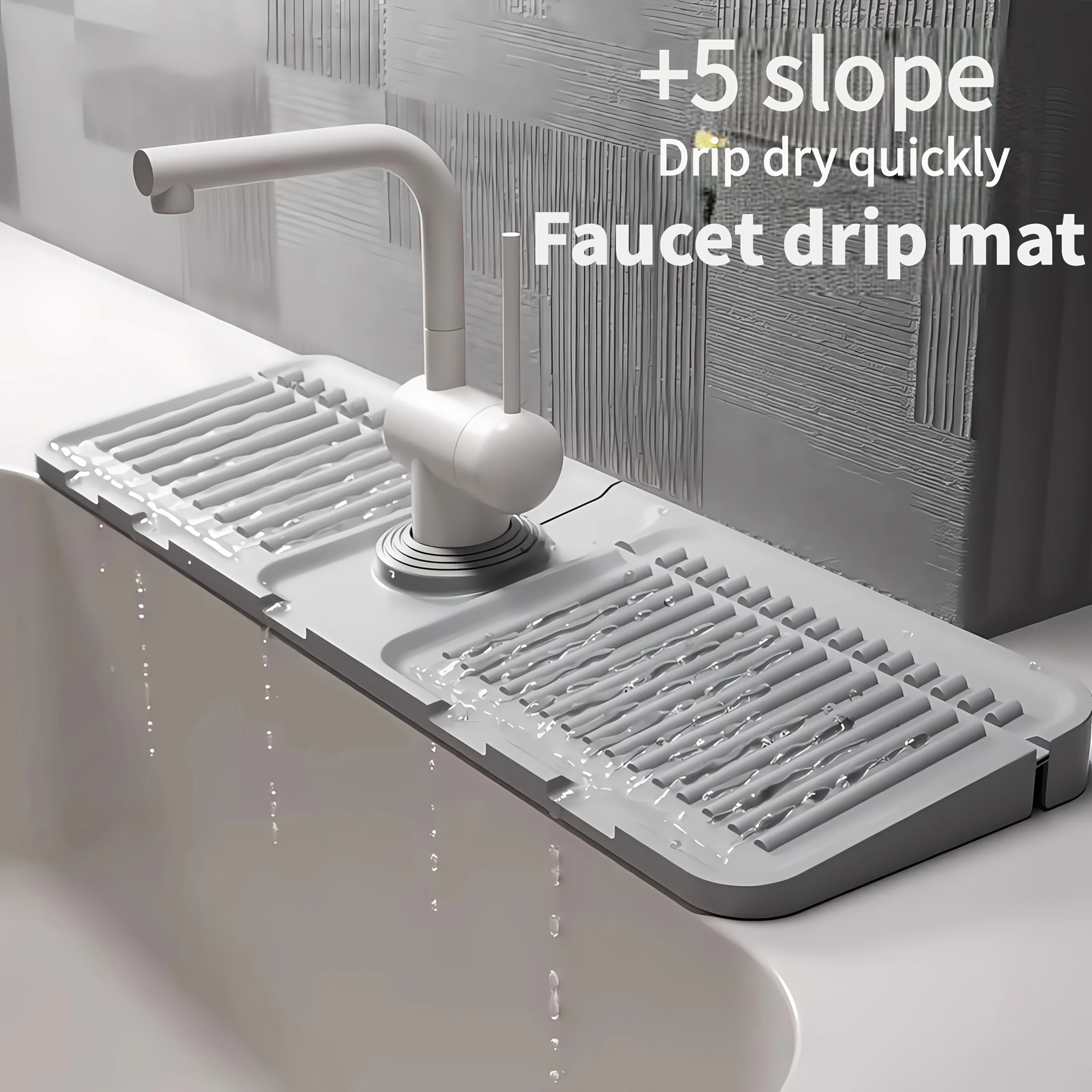 

1pc Faucet Silicone Anti slip Drain Pad - Upgraded Anti slip Sink Drain Pad, Quickly Drying Bathroom and Kitchen Sink