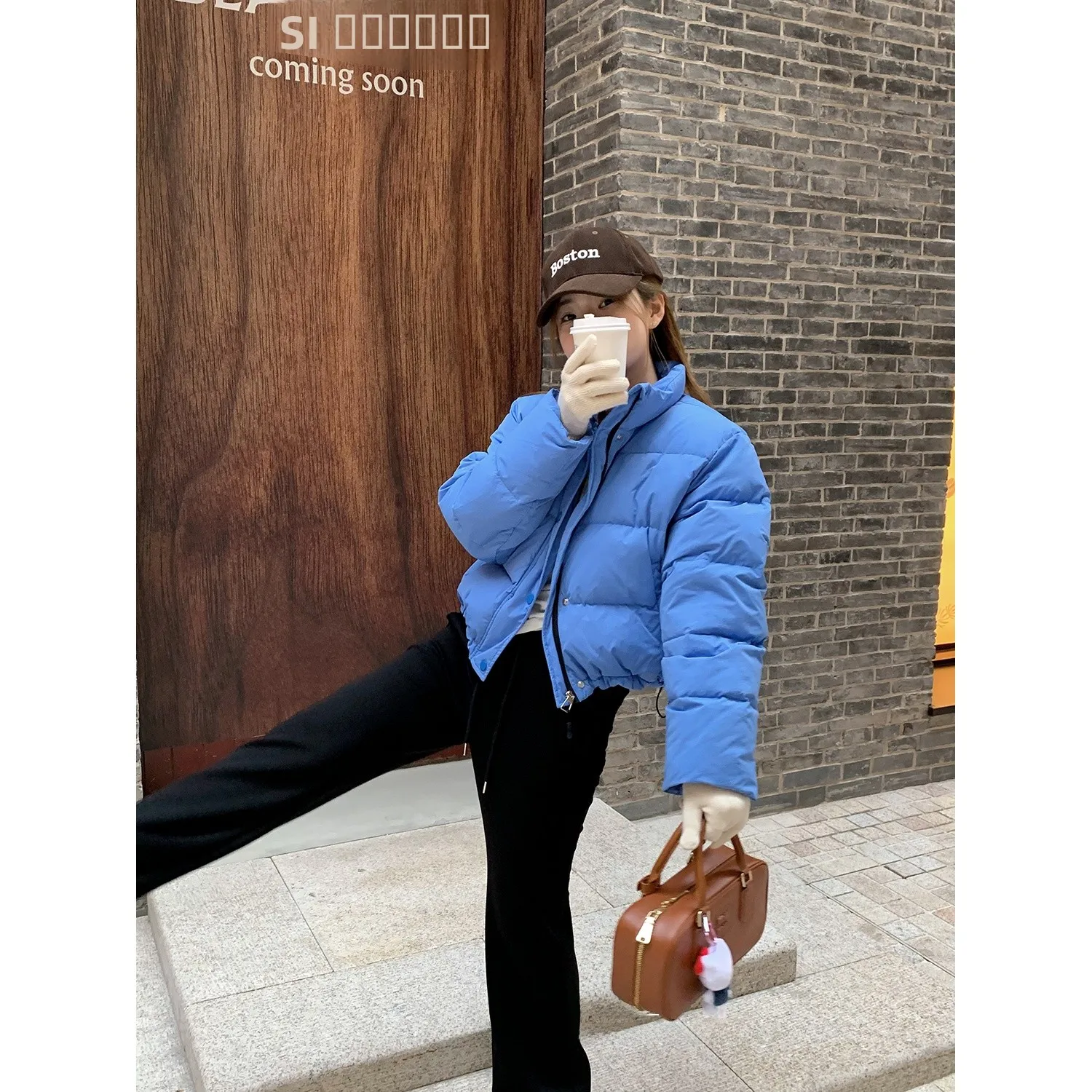 

Blue ort down Jaet Women's Winter Faion Y Studio White Du down Coat Korean Sle Small Size Fem Outerwear