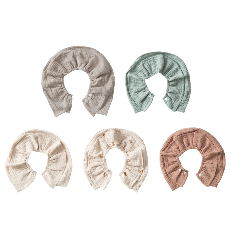 

Baby Feeding Drool Bib Collar Decoration Solid Color Saliva Towel Soft Cotton Crepe Gauze Scarf Burp Cloth for Newborn Toddler