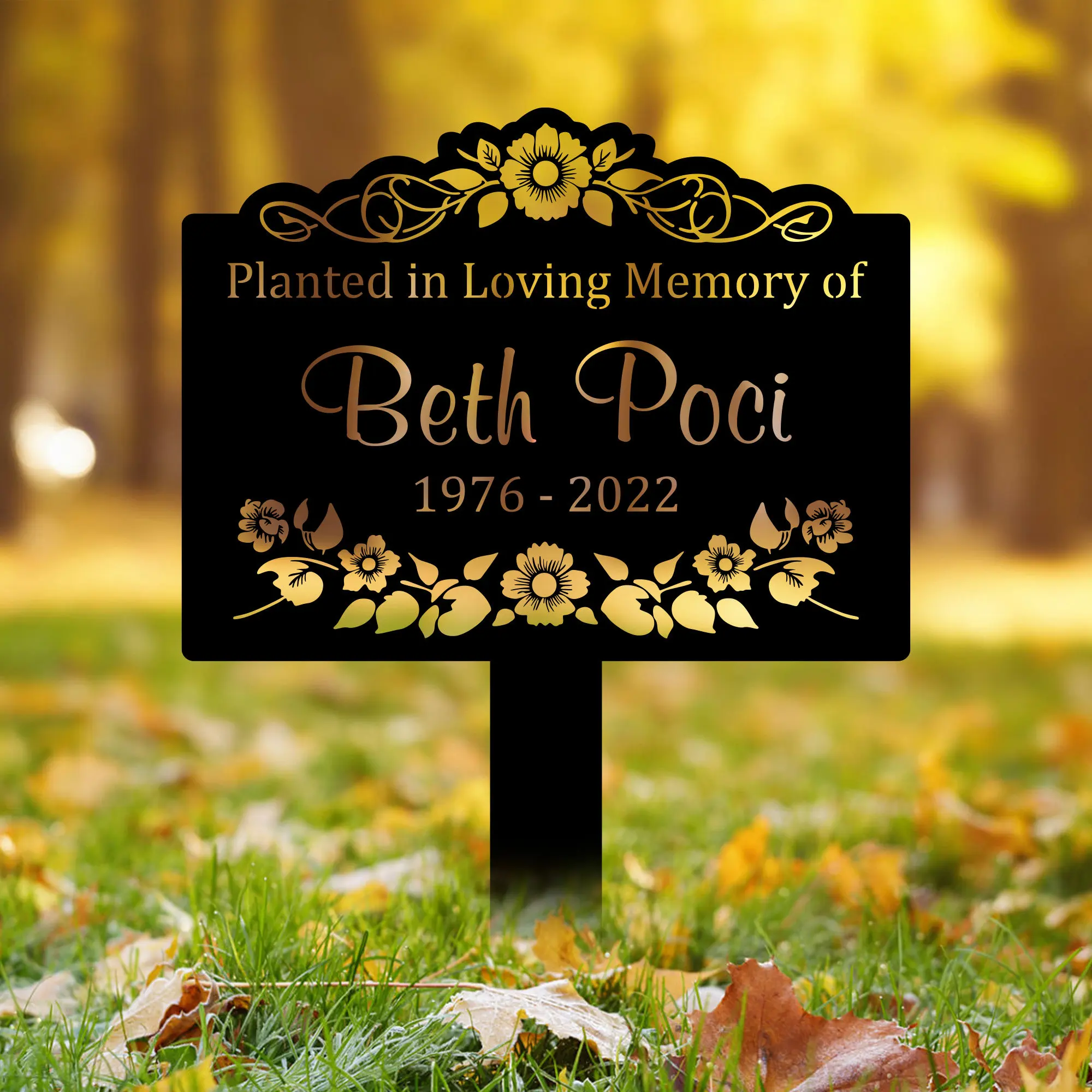 Picture 5: Custom Memorial Tree Sign With Stake Metal Name Plate Metal Memorial Marker Tree Plaque Marker Memorial Marker Metal Garden Mark