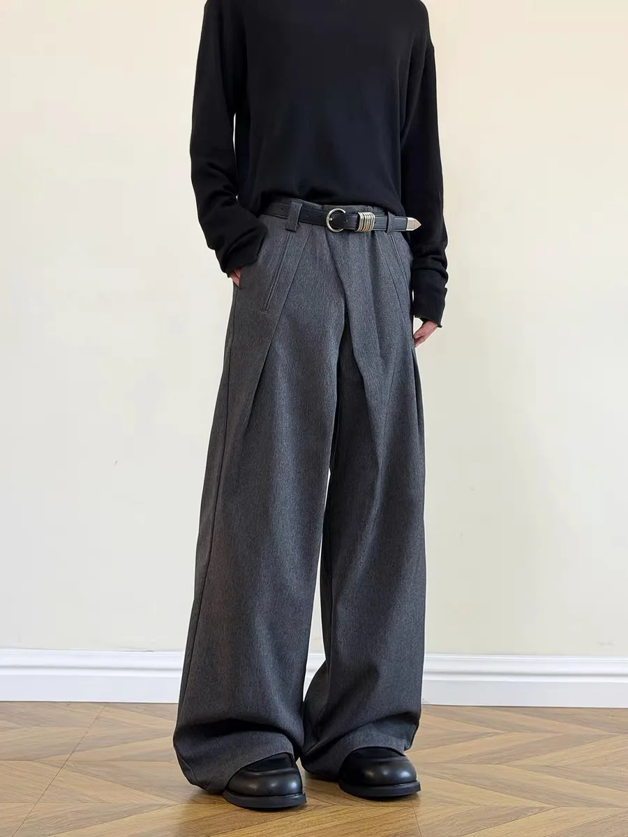 

Американские ретро-брюки с плиссировкой, повседневные, прямого кроя, унисекс, свободные, с высокой талией, из полиэстера, летние, для отдыха