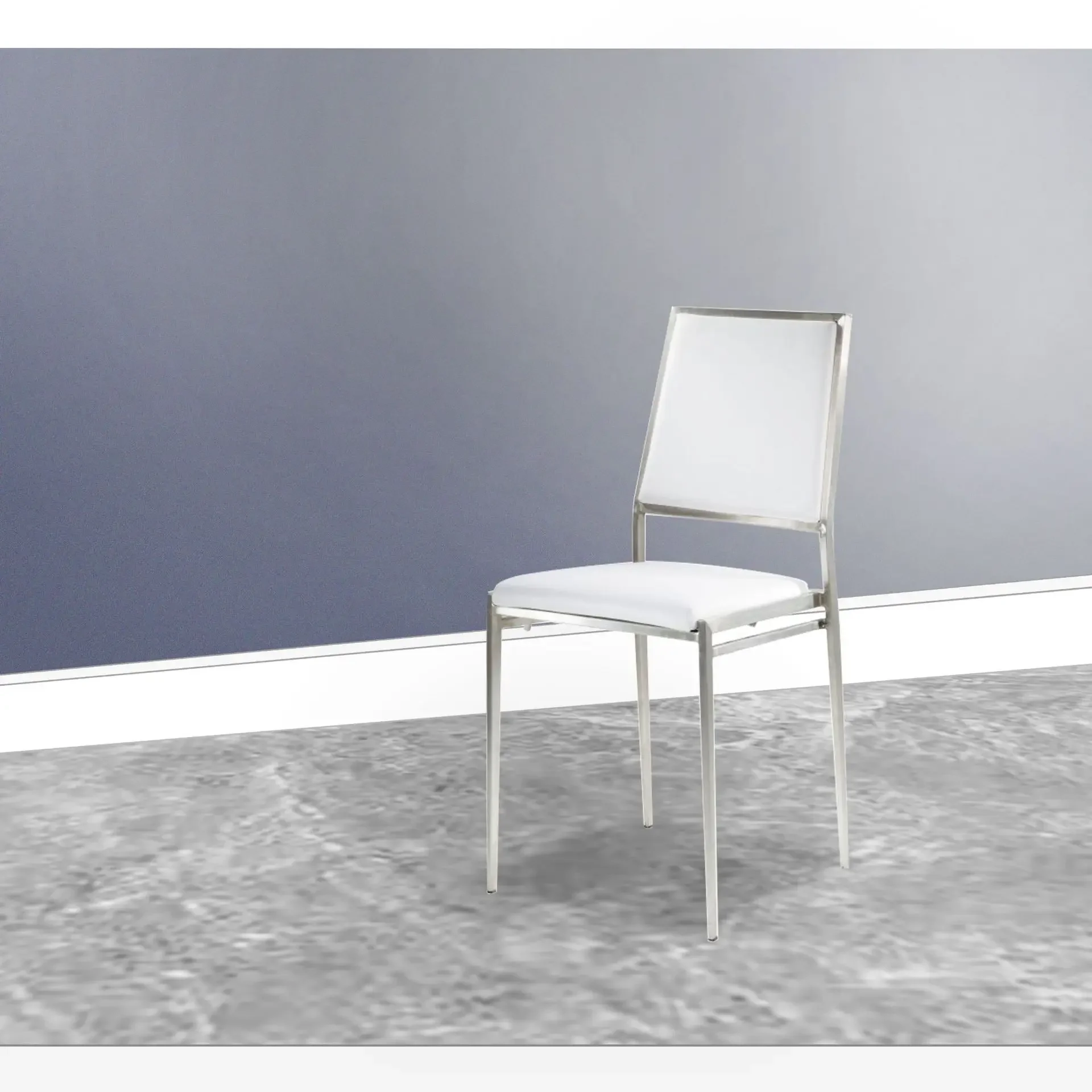 Stainless steel chair, stackable leather dining chair, industrial style barbecue shop, restaurant backrest soft bag chair 5