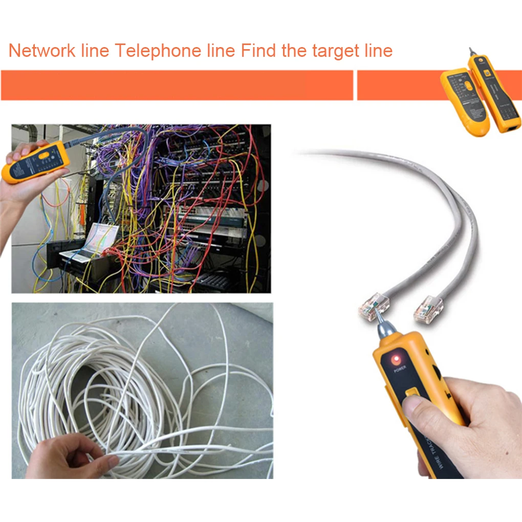 Ethernet LAN Network Cable Tester RJ11 RJ45 Cat5 Cat6 Telephone Wire Tracker Toner Detector Line Finder Network Cable Tester