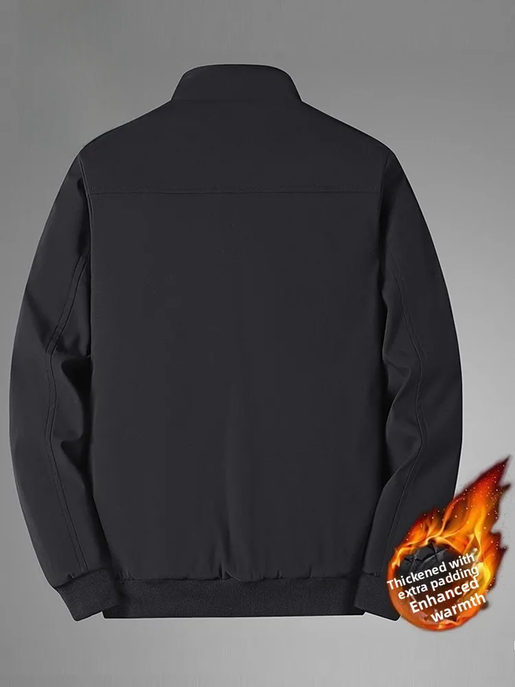 Hommes hiver coton Jaet Thiened col montant Adstrative Sle Fce doublé manteau Stand Fit grande taille tenue décontracté